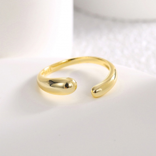 Picture of Eco-friendly Stylish Simple 18K Real Gold Plated Brass Open Rings Unisex Anniversary 17mm(US Size 6.5), 1 Piece