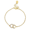 Image de Respectueux de la Nature Sucré & Mignon Bracelets Chaîne Maille Forçat Élégant en Laiton & Zirconia Cubique Plaqué Or Véritable 18K Annulaire Pour Femmes Fête 16cm long, 1 Pièce