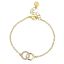 Immagine di Ecologico Dolce & Carino Elegante 18K Vero Oro Placcato Ottone & Zircone Cubico Cavo Catena Anello Braccialetti Per Donne Festa 16cm Lunghezza, 1 Pz