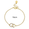 Image de Respectueux de la Nature Sucré & Mignon Bracelets Chaîne Maille Forçat Élégant en Laiton & Zirconia Cubique Plaqué Or Véritable 18K Annulaire Pour Femmes Fête 16cm long, 1 Pièce