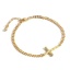 Immagine di Ecologico Retrò Religione 18K Vero Oro Placcato Ottone Catena a Maglia Cubana Croce Braccialetti Per Donne Festa 16cm Lunghezza, 1 Pz