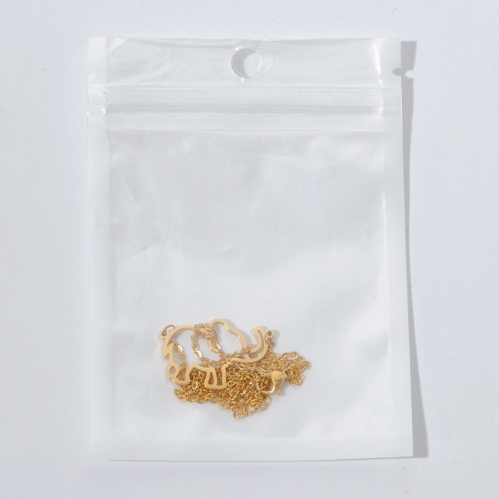 Immagine di Ecologico Retrò Religione 18K Vero Oro Placcato Ottone Catena a Maglia Cubana Croce Braccialetti Per Donne Festa 16cm Lunghezza, 1 Pz