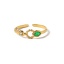 Immagine di 1 Pz Placcatura Sottovuoto Squisito Elegante Placcato Oro 18K 304 Acciaio Inossidabile & Zircone Cubico Aperto Regolabile Anello Ovale Anello Per Donne Anniversario 19mm (taglia di US: 9)