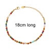 Picture of Eco-friendly Vacuum Plating Simple & Casual Boho Chic Bohemia 18K Real Gold Plated 304 Stainless Steel & Stone Link Chain Dainty Bracelets Delicate Bracelets Beaded Bracelet For Women Mother's Day 18cm(7 1/8") long, 1 Piece