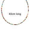 Immagine di Ecologico Semplice & Casual Stile Bohemien Multicolore 304 Acciaio Inossidabile & Pietra Catena a Pallini Collana di Perline Per Donne 40cm Lunghezza, 1 Pz