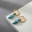 Image de Placage Sous Vide Écologique À la Mode Boucles d'Oreilles Style Bohème en 304 Acier Inoxydable & Pierre Cône Abeille Plaqué Or 18K Pour Femmes 3.7cm x 1.9cm, 1 Paire