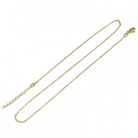 Image de 1 Pièce Respectueux de la Nature Simple & Décontracté Colliers Chaîne Maille Jaseron Simple en Laiton Plaqué Or 18K Pour Femmes Nouvelle Maman 45cm long
