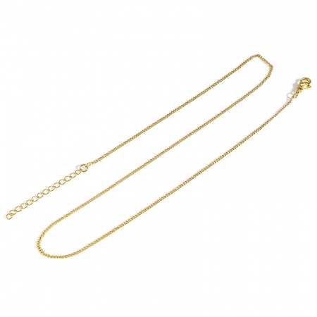 Image de 1 Pièce Respectueux de la Nature Simple & Décontracté Colliers Chaîne Maille Cheval Simple en Laiton Plaqué Or 18K Pour Femmes Nouvelle Maman 45cm long