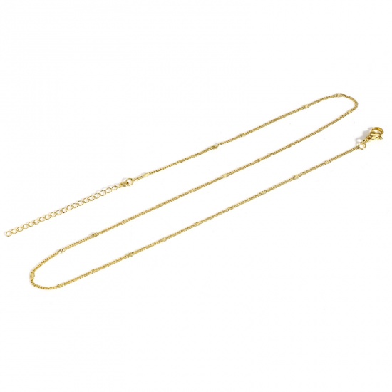 Bild von Umweltfreundlich Einfach und lässig Einfach 18K Vergoldet Kupfer Blumen-Form Kette Halskette Halskette Für Frauen Neue Mutter 45cm lang, 1 Strang