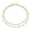 Picture of 1 Piece Eco-friendly Stylish Ethnic 18K Real Gold Plated Brass & Cubic Zirconia Link Chain Multilayer Layered Necklace For Women Party 38cm(15") long