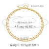 Picture of Eco-friendly Vacuum Plating Stylish Simple 18K Real Gold Plated Brass Paperclip Chain Multilayer Layered Necklace For Women Party 38cm - 43cm long, 1 Piece