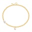 Picture of Eco-friendly Dainty Simple 18K Real Gold Plated Brass Link Cable Chain Imitation Pearl Pendant Necklace For Women Party 45cm(17 6/8") long, 1 Piece