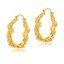 Picture of Hypoallergenic Simple & Casual Retro 18K Real Gold Plated Brass Flower Hoop Earrings For Women Party 3.3cm Dia., 1 Pair