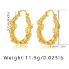 Immagine di Ipoallergenico Semplice & Casual Retrò 18K Vero Oro Placcato Ottone Fiore Orecchini Circolari Per Donne Festa 3.3cm Dia., 1 Paio