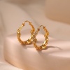 Immagine di Ipoallergenico Semplice & Casual Retrò 18K Vero Oro Placcato Ottone Fiore Orecchini Circolari Per Donne Festa 3.3cm Dia., 1 Paio