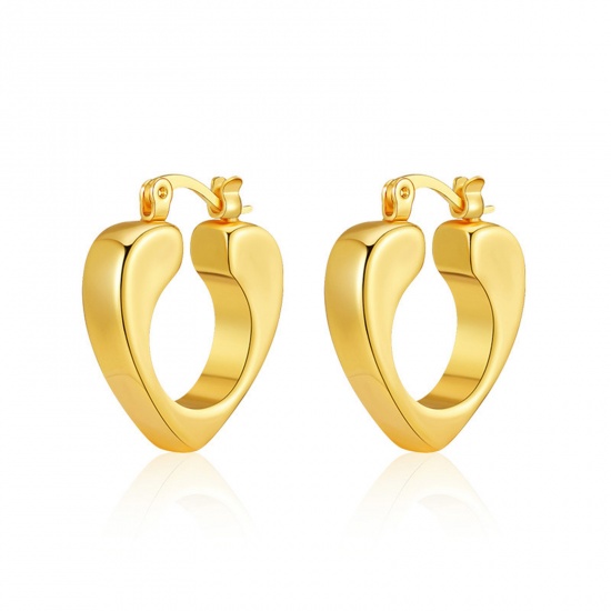 Immagine di Ipoallergenico Retrò Semplice 18K Oro riempito Ottone Orecchini Circolari Per Donne 2.3cm, 1 Paio