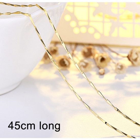 Picture of Eco-friendly Vacuum Plating Stylish Simple 14K Gold Plated Brass Seeds Chain Necklace For Women Party 45cm(17 6/8") long, 1 Piece