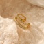Immagine di 1 Pz Placcatura Sottovuoto Squisito Elegante 18K Vero Oro Placcato 304 Acciaio Inossidabile & Zircone Cubico Aperto Regolabile Anello Per Donne Anniversario 18mm (taglia di US: 7.75)