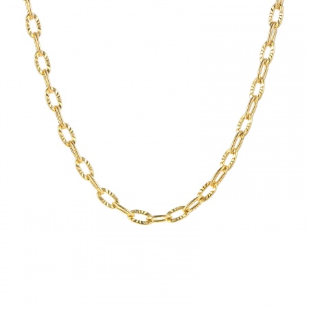 Picture of Eco-friendly Vacuum Plating Simple & Casual Simple 18K Real Gold Plated 304 Stainless Steel Link Chain Necklace For Women Party