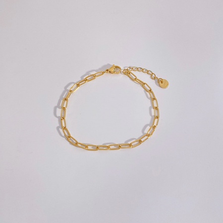 Picture of Eco-friendly Vacuum Plating Simple & Casual Stylish 18K Real Gold Plated 304 Stainless Steel Link Chain Bracelets Unisex Party