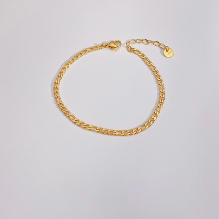 Picture of Eco-friendly Vacuum Plating Simple & Casual Stylish 18K Real Gold Plated 304 Stainless Steel Link Chain Bracelets Unisex Party