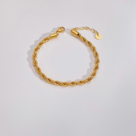 Picture of Eco-friendly Vacuum Plating Simple & Casual Stylish 18K Real Gold Plated 304 Stainless Steel Link Chain Bracelets Unisex Party