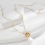 Bild von 1 Strang Vakuumbeschichtung Elegant Romantisch 18K Gold plattiert 316L Edelstahl Gliederkette Kette Unregelmäßig Anhänger Halskette Für Frauen 39cm lang