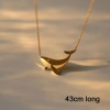 Bild von 1 Strang Vakuumbeschichtung Stilvoll Ozean Schmuck 18K Gold plattiert 304 Edelstahl Gliederkette Kette Wal Matt Anhänger Halskette Für Kinder 43cm lang