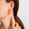 Bild von Hypoallergen Exquisit Stilvoll 18K Vergoldet 304 Edelstahl & Strass Hoop Ohrringe Für Frauen Party 2.5cm Dia., 1 Paar