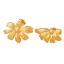 Immagine di 1 Paio Placcatura Sottovuoto Elegante Retrò 18K Vero Oro Placcato 304 Acciaio Inossidabile Fiore Orecchini Asimmetrici Per Donne 2.1cm x 1.1cm