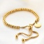 Immagine di Placcatura Sottovuoto Ecologica Semplice & Casual Elegante Placcato Oro 18K 316L Acciaio inossidabile Catena Tondo in Rilievo Slider Regolabile Bolo Bracciale / Presentazione Unisex Anniversario 16cm Lunghezza, 1 Pz