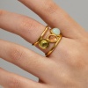 Imagen de Enchapado al Vacío Ecológico Elegante Style Of Royal Court Character 18K Oro Real Chapado 304 Acero Inoxidable & Piedra Abierto Óvalo Ronda Anillos Para Mujeres Fiesta 18mm (US Size 7.75), 1 Unidad
