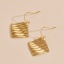 Immagine di Placcatura Sottovuoto Ecologica Semplice & Casual Retrò Placcato Oro 18K 304 Acciaio Inossidabile Quadrato Striscia Orecchino Per Donne Festa 4cm x 2cm, 1 Paio