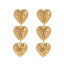 Picture of Eco-friendly Vacuum Plating Stylish Hammered 18K Real Gold Plated 304 Stainless Steel Heart Tassel Earrings For Women Party 5.7cm x 1.7cm, 1 Pair