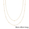 Picture of Eco-friendly Vacuum Plating Stylish Simple 18K Real Gold Plated 304 Stainless Steel Ball Chain Multilayer Layered Necklace Unisex 36cm-40cm long, 1 Piece