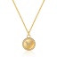 Immagine di 1 Pz Placcatura Sottovuoto Ecologica Elegante Semplice 18K Vero Oro Placcato Ottone & Zircone Cubico Cavo Catena Tondo Farfalla Collana con Ciondolo Per Donne Festa 41cm Lunghezza