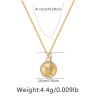 Picture of 1 Piece Eco-friendly Vacuum Plating Stylish Simple 18K Real Gold Plated Brass & Cubic Zirconia Link Cable Chain Round Butterfly Pendant Necklace For Women Party 41cm(16 1/8") long
