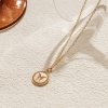 Picture of 1 Piece Eco-friendly Vacuum Plating Stylish Simple 18K Real Gold Plated Brass & Cubic Zirconia Link Cable Chain Round Butterfly Pendant Necklace For Women Party 41cm(16 1/8") long