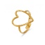 Immagine di 1 Pz Placcatura Sottovuoto Semplice & Casual Semplice Placcato Oro 18K 304 Acciaio Inossidabile Aperto Cuore Anello Per Donne Festa 17mm (taglia di US: 6.5)