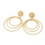 Immagine di 1 Paio Placcatura Sottovuoto Ecologica Elegante Stile Ins 18K Vero Oro Placcato 304 Acciaio Inossidabile Ovale Striscia Orecchino Per Donne Festa 5.5cm x 4cm