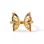 Picture of 1 Piece Eco-friendly Vacuum Plating Sweet & Cute Stylish 18K Real Gold Plated 304 Stainless Steel & Rhinestone Open Adjustable Butterfly Animal Rings For Women Anniversary 17mm(US Size 6.5)
