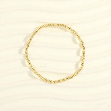 Picture of Eco-friendly Vacuum Plating Simple & Casual Stacking 18K Real Gold Plated Copper Elastic Dainty Bracelets Delicate Bracelets Beaded Bracelet Unisex Party 16cm(6 2/8