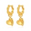 Picture of 1 Pair Eco-friendly Vacuum Plating Sweet & Cute Stylish 18K Real Gold Plated Brass Braided Heart Earrings For Women Party 2.7cm x 1.1cm