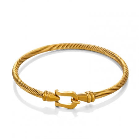 Picture of Eco-friendly Vacuum Plating Simple & Casual Stylish Multicolor 304 Stainless Steel Luck Horseshoe Bangles Bracelets Unisex Party