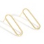 Picture of 2 PCs Eco-friendly Vacuum Plating Stylish Geometric 18K Gold Color Brass Oval Ear Post Stud Earrings For Women Party 20mm x 6mm