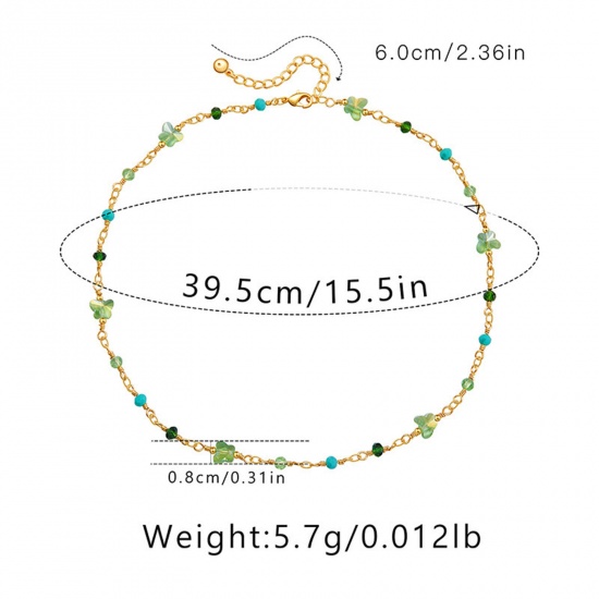 Picture of 1 Piece Eco-friendly Ethnic Style Boho Chic Bohemia 18K Real Gold Plated Copper Ball Chain Butterfly Animal Necklace For Women Graduation 40cm(15 6/8") long