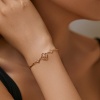 Picture of 1 Piece Eco-friendly Vacuum Plating Sweet & Cute Stylish 18K Real Gold Plated Brass & Rhinestone Flower Rhombus Bracelets For Women Party 16.5cm(6 4/8") long