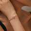 Picture of 1 Piece Eco-friendly Vacuum Plating Sweet & Cute Stylish 18K Real Gold Plated Brass & Rhinestone Flower Rhombus Bracelets For Women Party 16.5cm(6 4/8") long