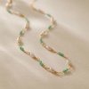 Bild von 1 Strang Umweltfreundlich Barock Elegant 18K Echtgold plattiert Messing Handgefertigte Gliederkette Barocke Imitat Perle Halskette Für Frauen Party 39cm lang