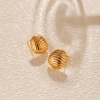Изображение 1 Пара Экологичный Простой & повседневный Ретро 18K настоящее золото с покрытием Латунь Овальные Перламутр Серьги Шпильки Для женщин Партия 1.5см x 1.4см